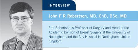 John F R Robertson, MB, ChB, BSc, MD
